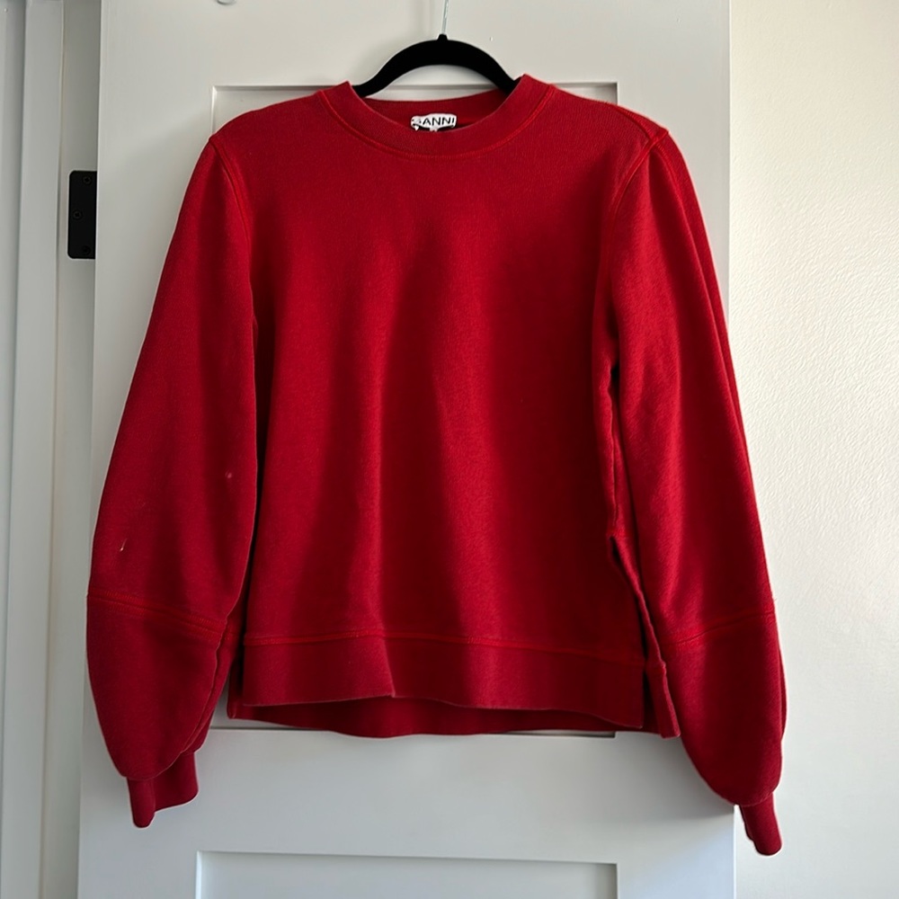 Ganni Red Crewneck Sweater